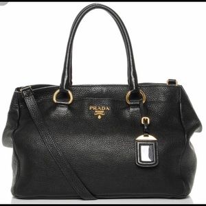 Authentic PRADA East West Vitello Daino Tote Bag